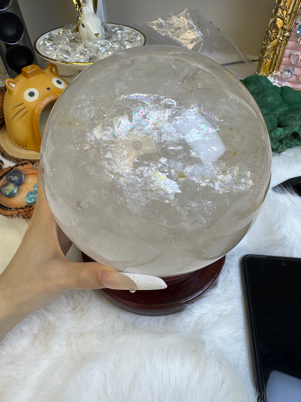 Garden quartz sphere, approximately